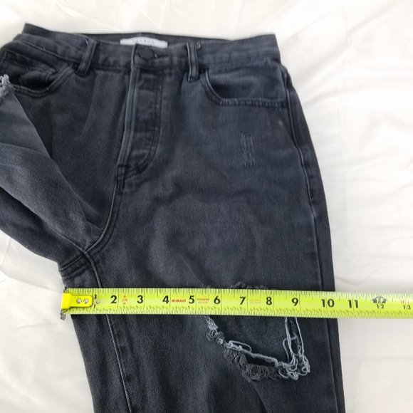 Pacsun Jeans Womens 25 High‎ Rise Black Denim Straight Destroyed Charcoal Wash - Picture 9 of 16